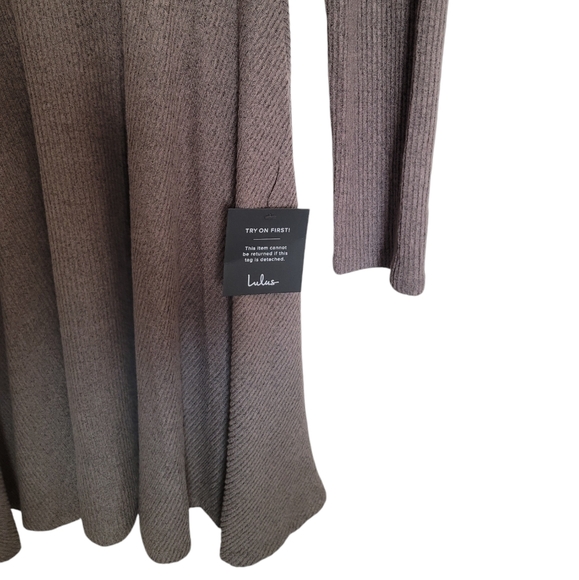 🆕️ Lulus Fit and Fair Ribbed Knit Long Sleeve Skater Dress - Picture 7 of 10